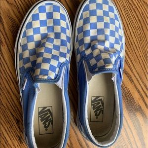 Checkered slip on vans